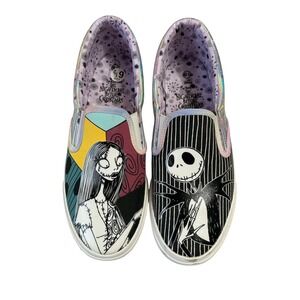 NEW NIGHTMARE BEFORE CHRISTMAS JACK SALLY HALLOWEEN SLIP ON SHOES SIZE 6.5
